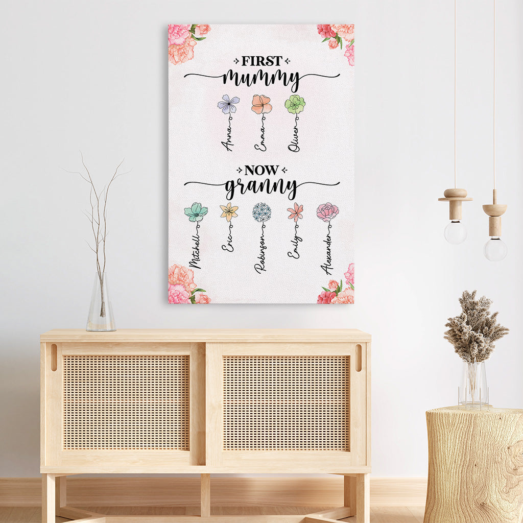 2851CUK3 personalised first mummy now grandma canvas 2851C5I5A