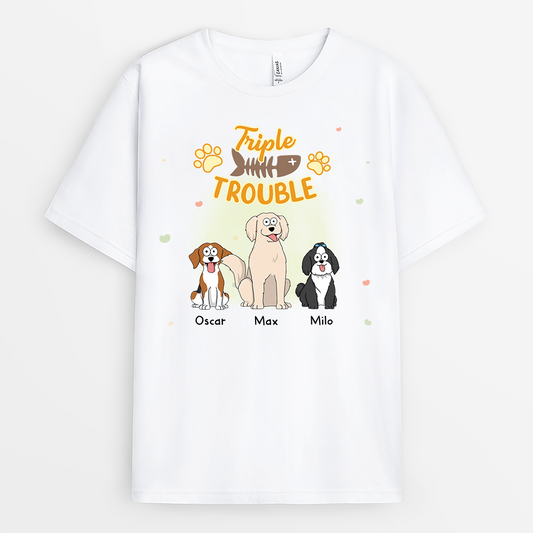 2852AUK1 personalized dog shirts for humans triple trouble dog shirt 2852A