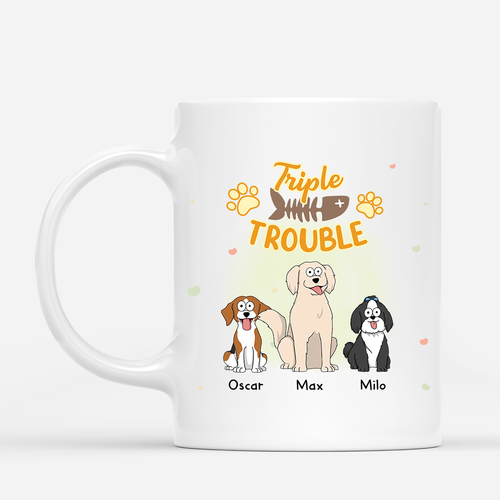2852MUK1 personalized dog gifts for humans triple trouble dog mug 2852M5Z8C