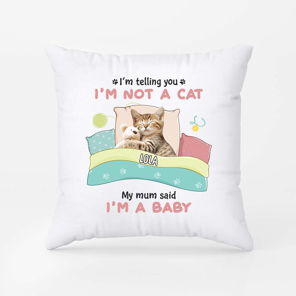 2853PUK1 im telling you im not a cat pillow personalised gift ideas for cat lovers