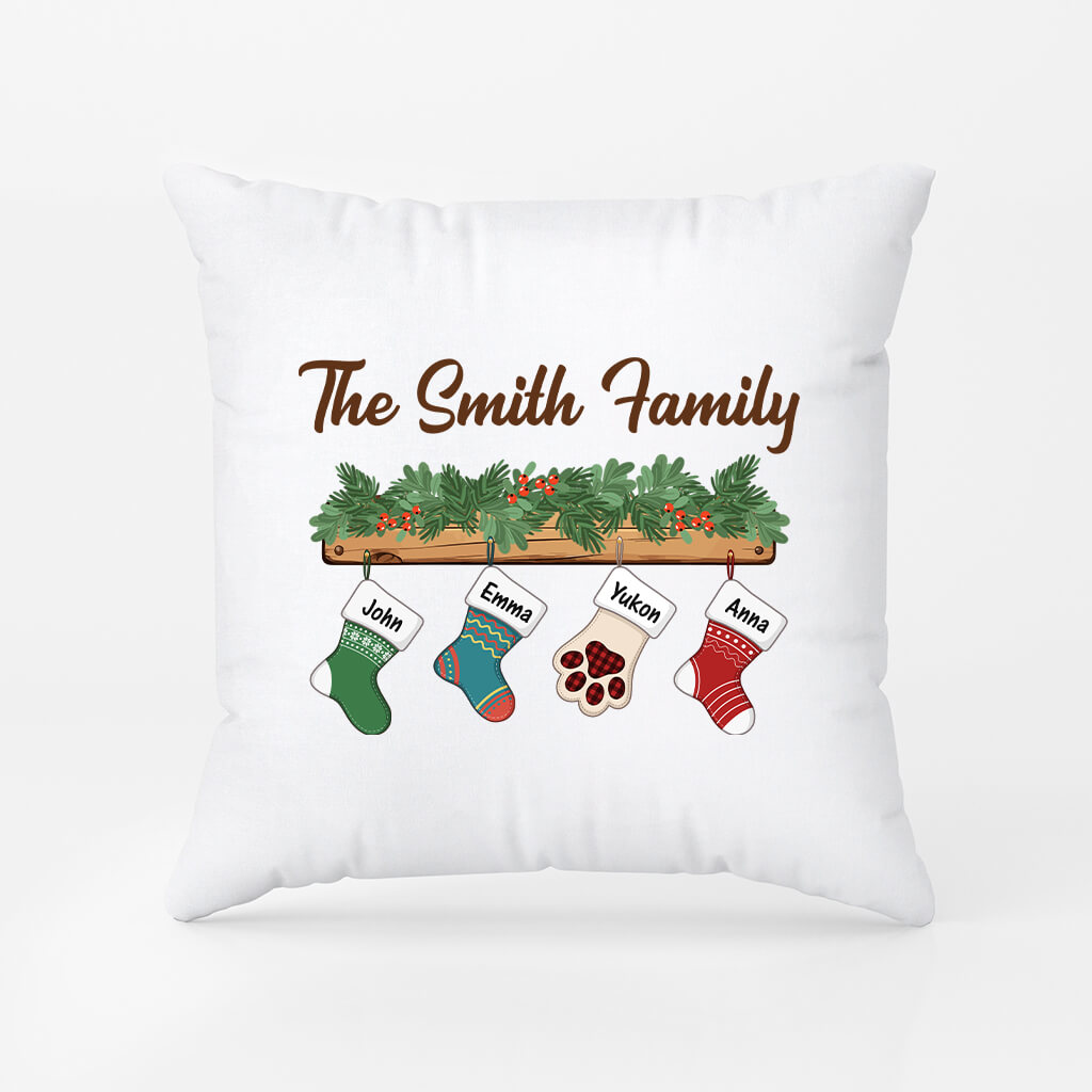 2864PUK1 the smith family socks pillow personalised presents for family