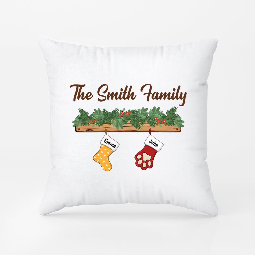 2864PUK2 the smith family socks pillow personalised presents for family