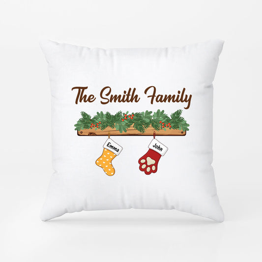 2864PUK2 the smith family socks pillow personalised presents for family
