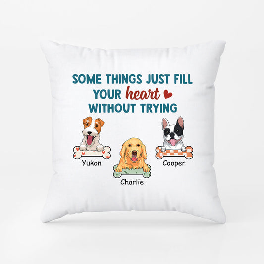 2865PUK2 something just fill you heart pillow personalised gift for dog owners