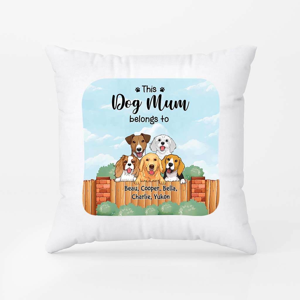 2875PUK2 this dog dad belongs to pillow personalised gift ideas fordad
