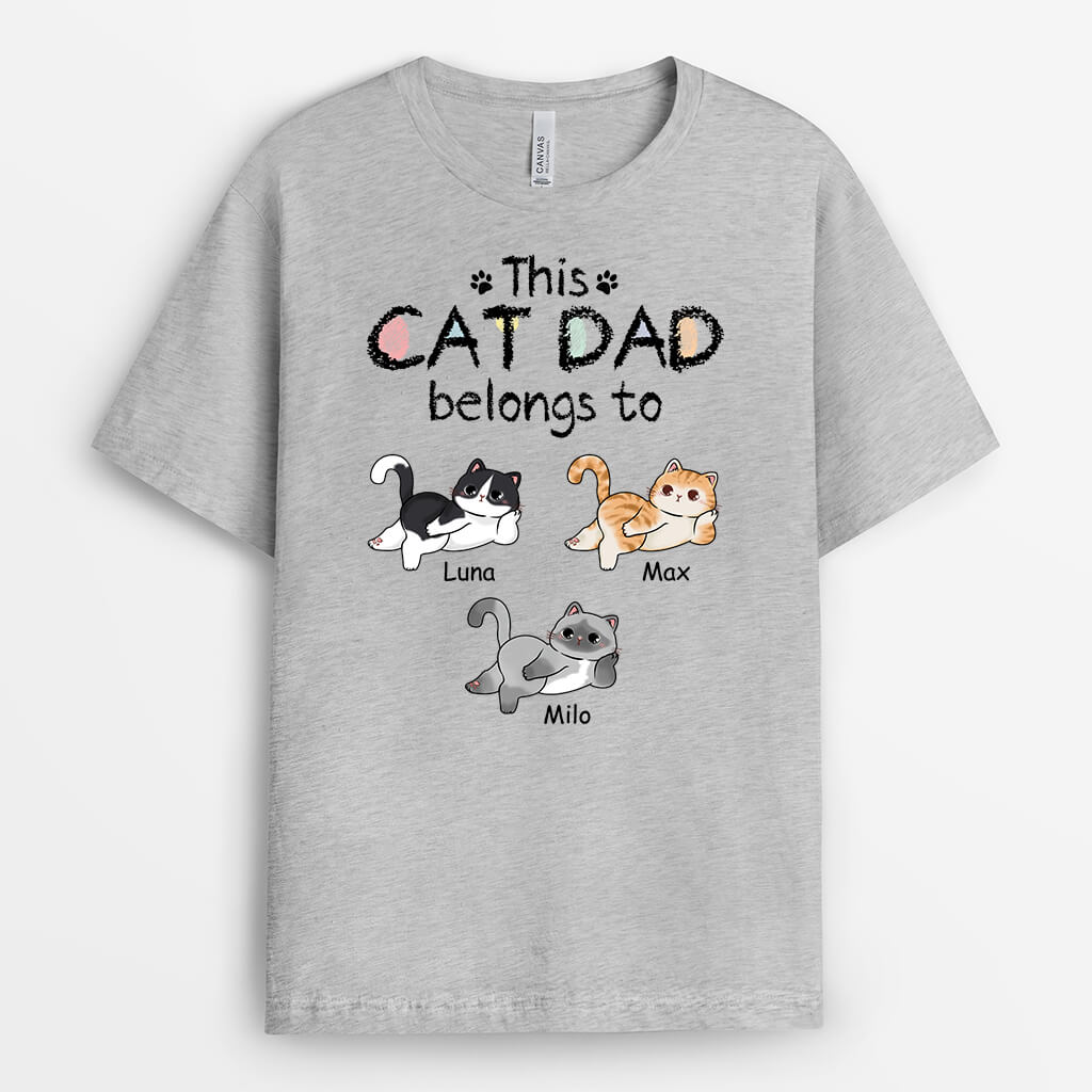 2878AUK2 this cat mum belongs to t shirt personalised gifts for cat lovers