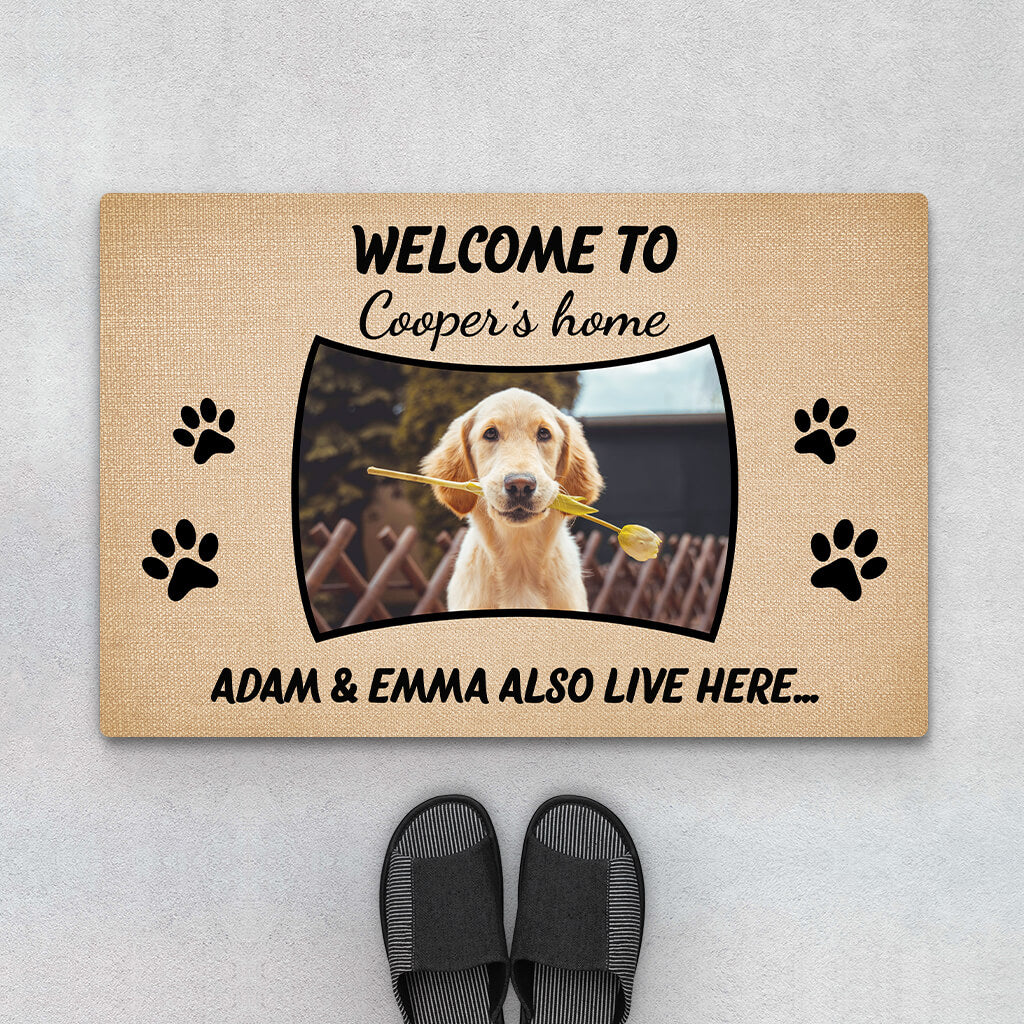 2911DUK1 welcome to charlys home doormat personalised dog themed gifts