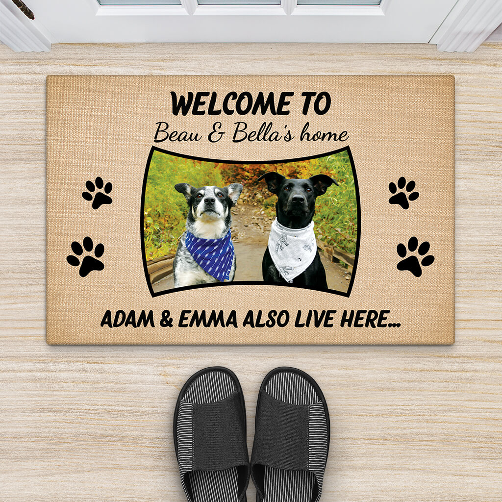 2911DUK2 welcome to charlys home doormat personalised dog themed gifts