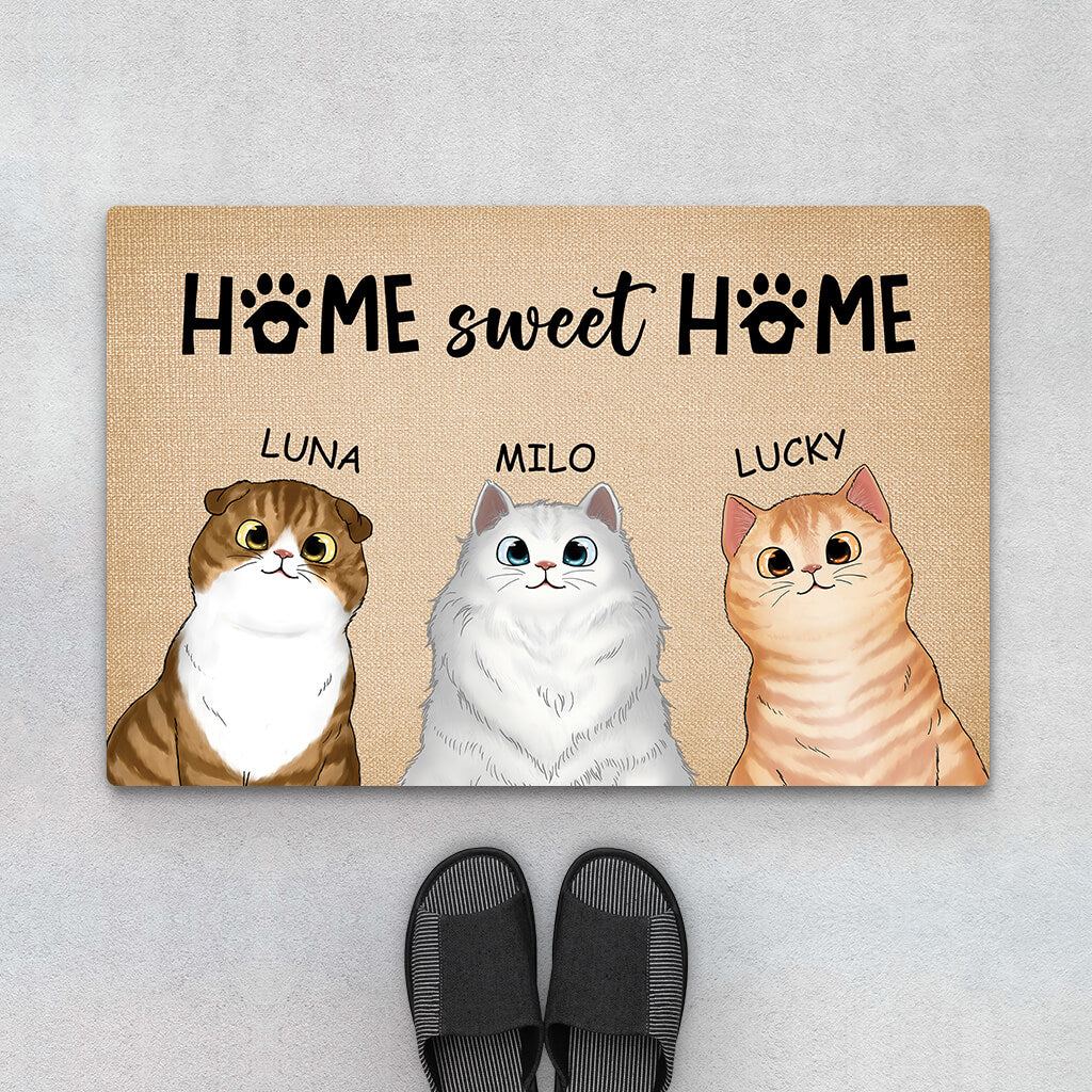 2916DUK1 home sweet home doorma personalised gift ideas for cat lovers