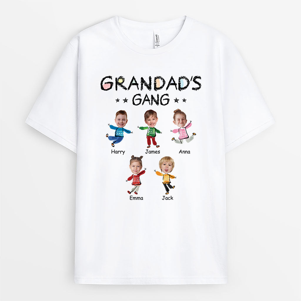 2961AUK1 grandads gang christmas with kids faces t shirt  personalised gifts for grandad_5c074a59 0639 412b a8fc b85b7c8cd016