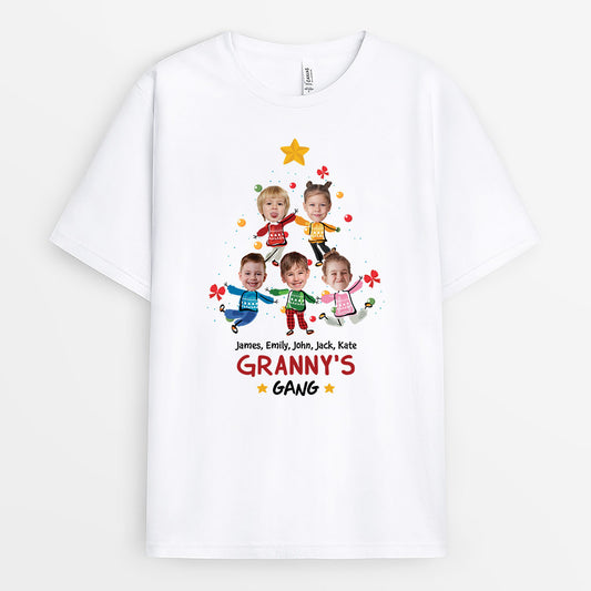2964AUK1 grandmas gang christmas personalised t shirt for grandma