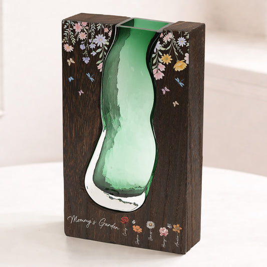 2966AUS2 wood and glass vase_ personalized momgrandmas garden gifts 2966ao8q5a