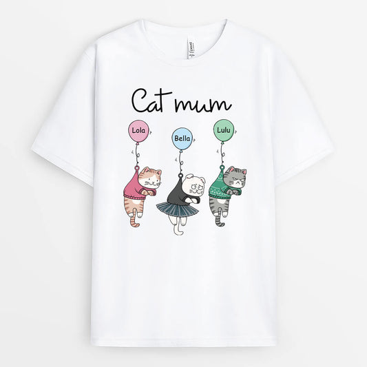 2975AUK1 balloon cat mum t shirt personalised gifts for cat mum