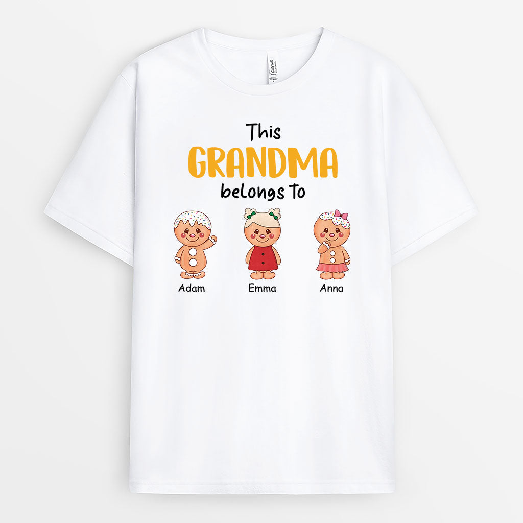 2977AUK1 christmas this grandma belongs to t shirt personalised gifts for grandma