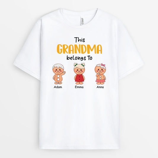 2977AUK1 christmas this grandma belongs to t shirt personalised gifts for grandma