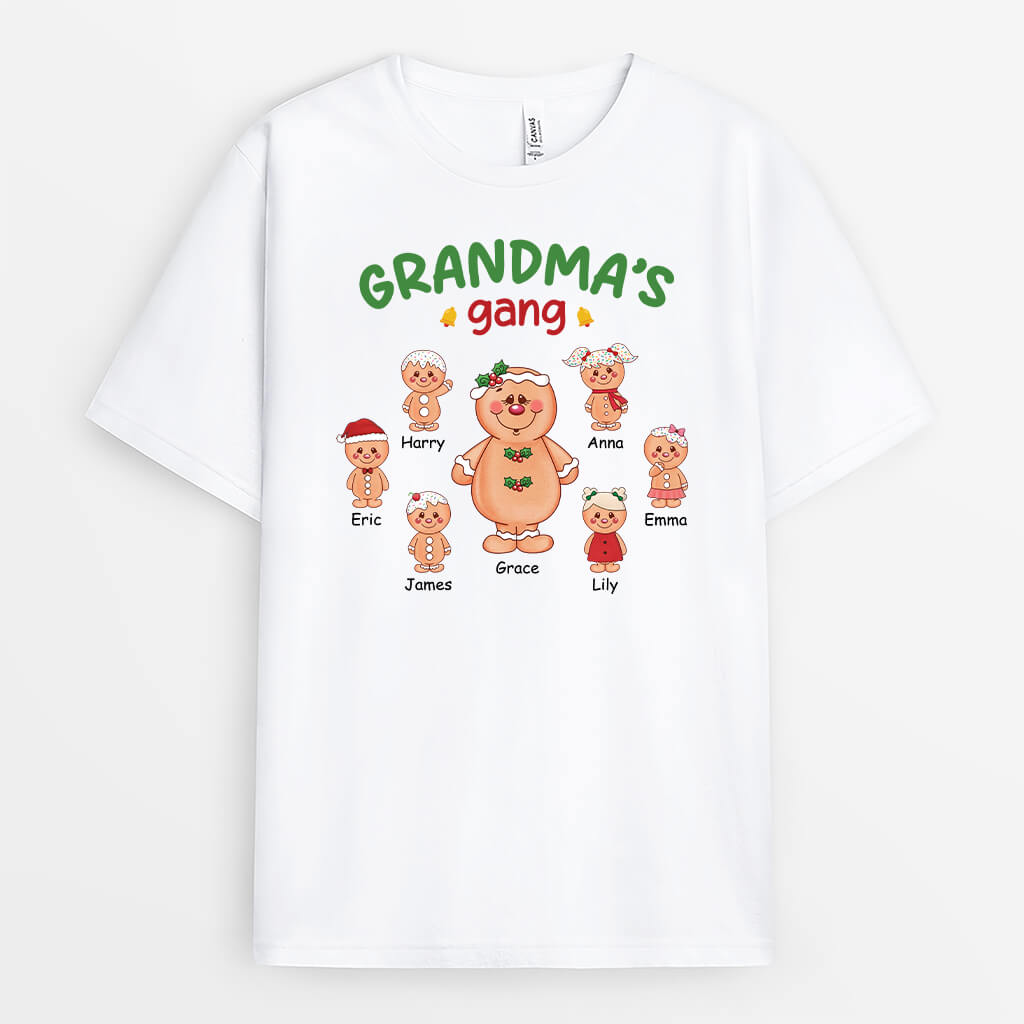 2980AUK1 christmas ginger grandmas gang t shirt personalised gifts for grandma