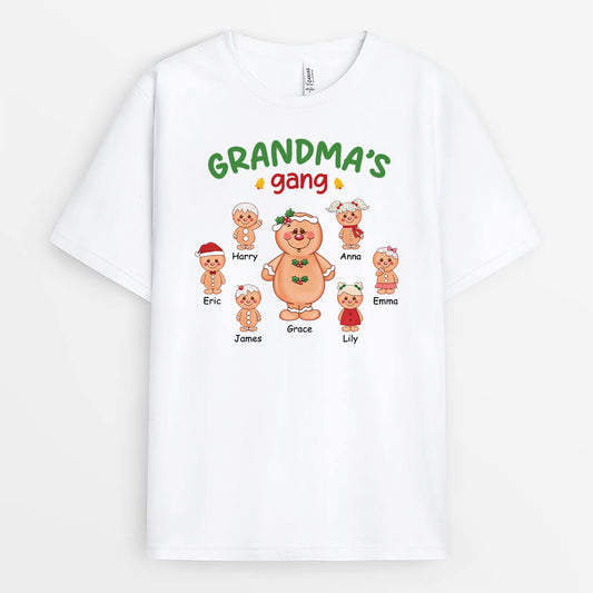 2980AUK1 christmas ginger grandmas gang t shirt personalised gifts for grandma