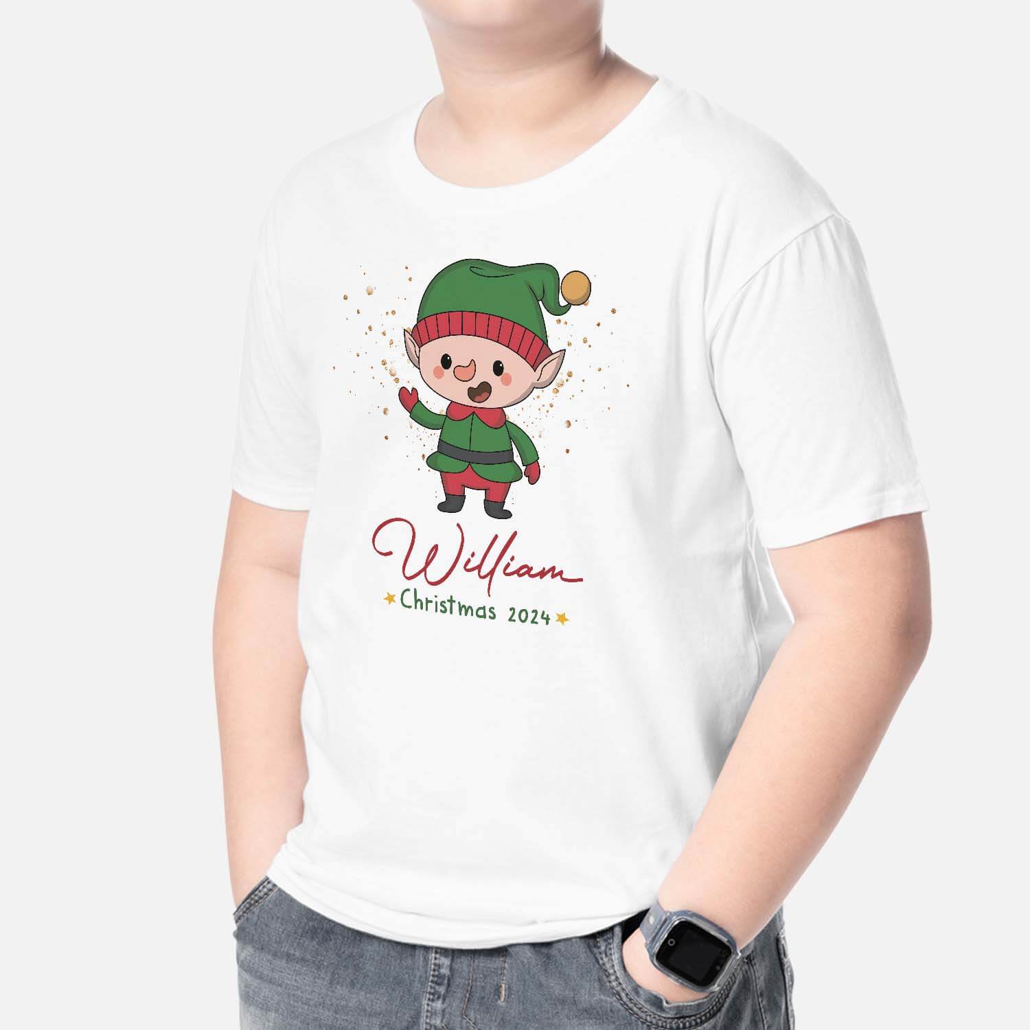 3007AUK2 magic elf touch t shirt personalised gifts for kids