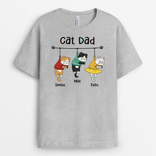 3008AUK2 suspended cat christmas t shirt personalised gifts for cat mum