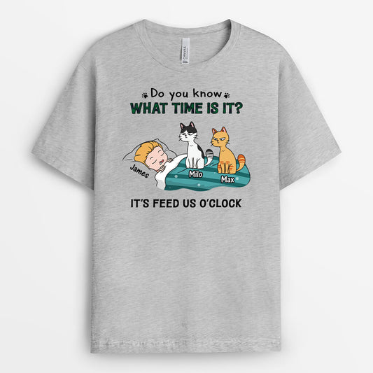 3009AUK2 do you know whats time is it funny cat t shirt personalised present ideas for her