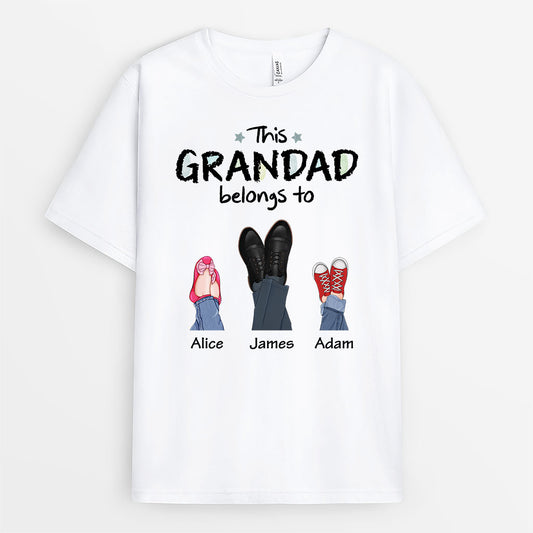 3012AUK1 this grandad belongs to printed shoes t shirt customised presents for grandad