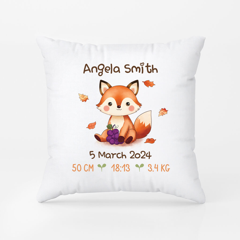 3019PUK1 fox pillow personalised gift ideas for kids