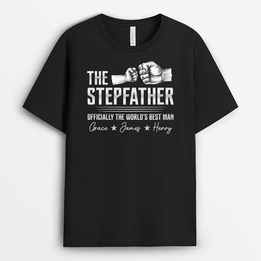 3021AUK1 the stepfather print fist hands up t shirt personalised gifts for stepfather