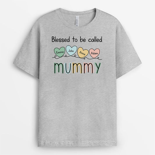 3029AUK2 blessed to be called grandma t shirt personalised presents for grandma
