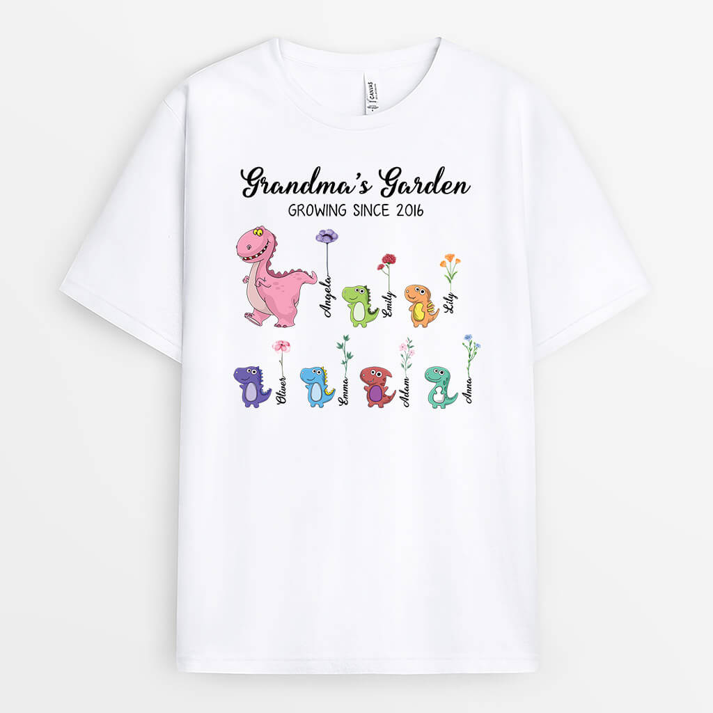 3031AUK1 nanas garden t shirt personalised presents for grandma