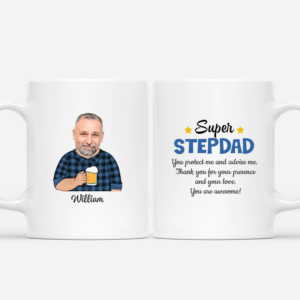 3040MUK1 super stepdad customised t shirt printing design for dad
