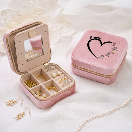3044AUK2 personalised velvet jewellery box for grandma with grandkids names 3044aj8f5a