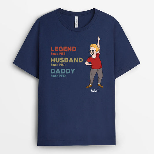 3046AUK2 legend husband daddy grandad t shirt personalised gifts for grandad
