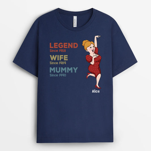 3046AUK2 legend wife mummy grandma t shirt personalised gifts for grandma