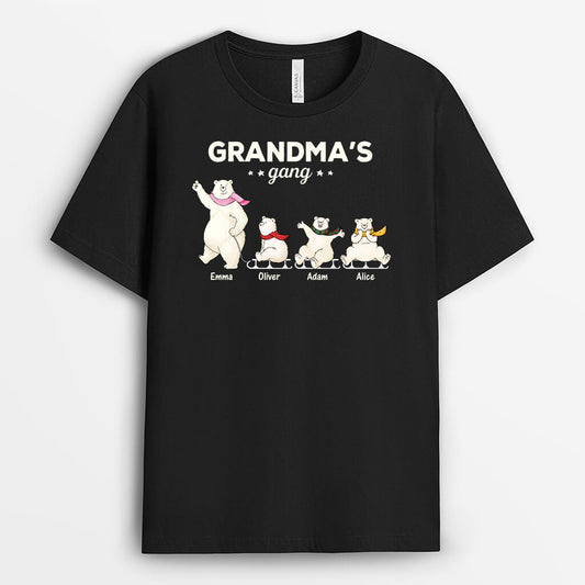 3048AUK1 white bears grandmas gang t shirt personalised gift ideas for grandma