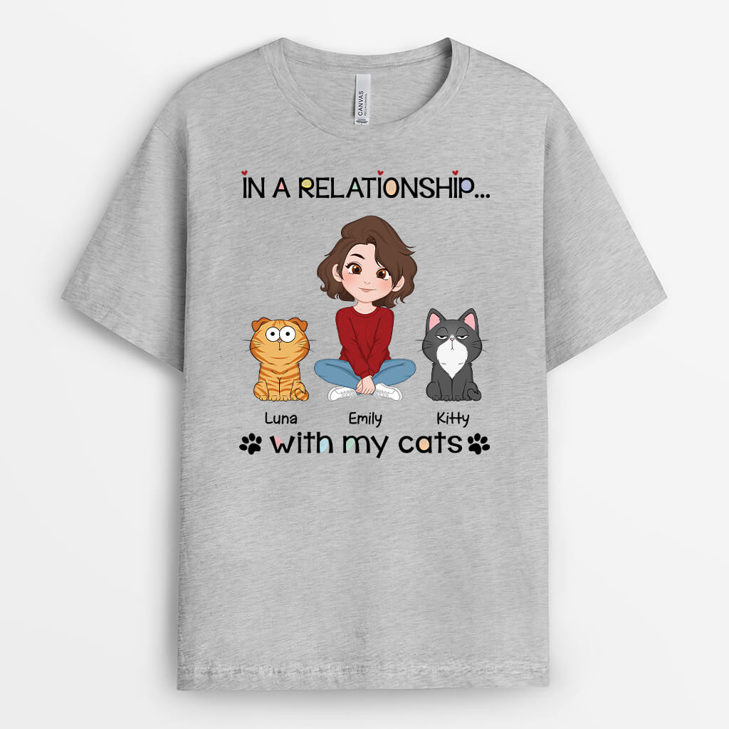 3062AUK2 in a relationship with my cats customised t shirt for cat lovers
