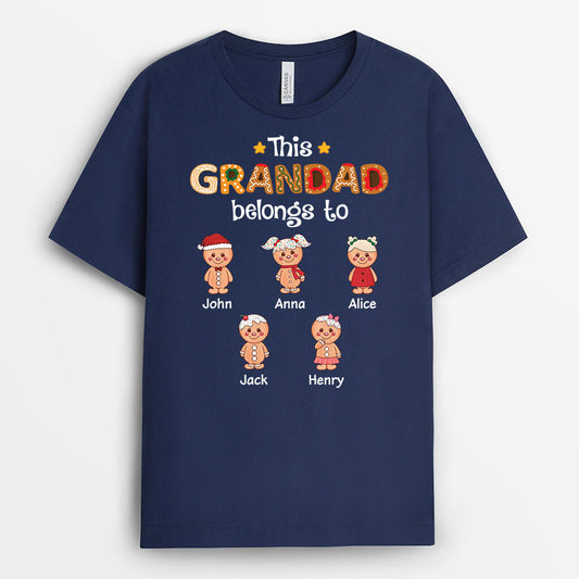 3068AUK1 this grandad belongs to ginger beards personalised christmas t shirt for grandad