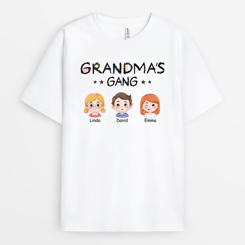 3069AUK1 grandmas gang 3 children t shirt personalised gift ideas for grandma