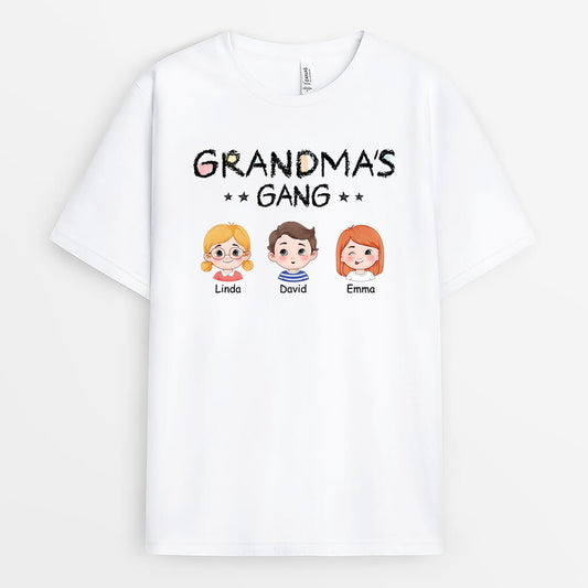 3069AUK1 grandmas gang 3 children t shirt personalised gift ideas for grandma