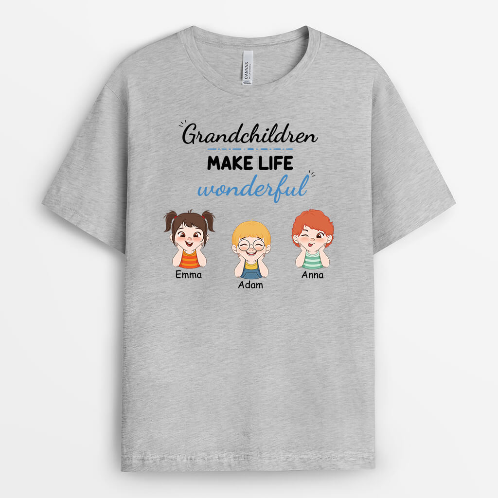 3070AUK2 grandchildren make life great personalised t shirts for grandma