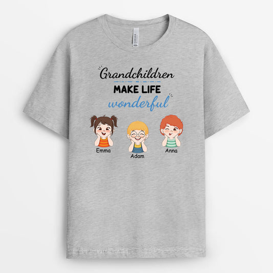 3070AUK2 grandchildren make life great personalised t shirts for grandma