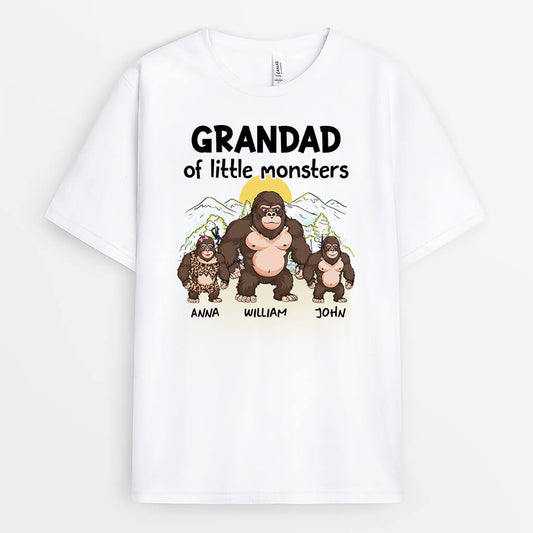 3078AUK1 grandad of little monsters customised t shirt for grandad