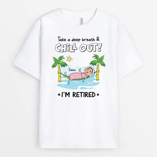 3088AUK2 take a deep breath chill out personalised printing t shirt for him