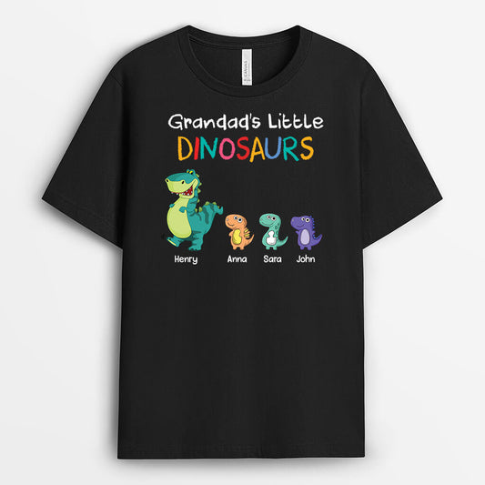 3101AUK1 grandads little dinosaurs personalised t shirt printing ideas for grandad