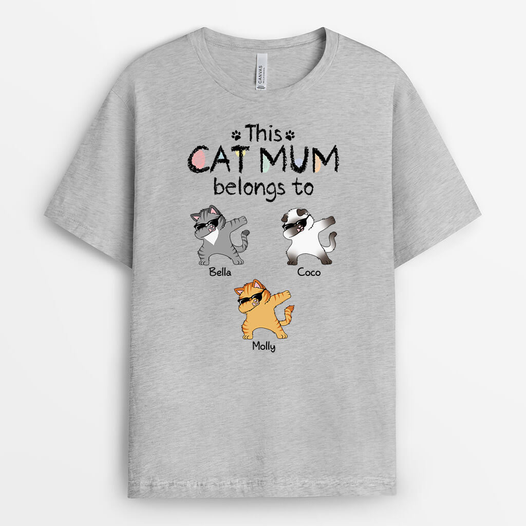 3108AUK2 cool this cat mum belongs to customised t shirts for cat mum