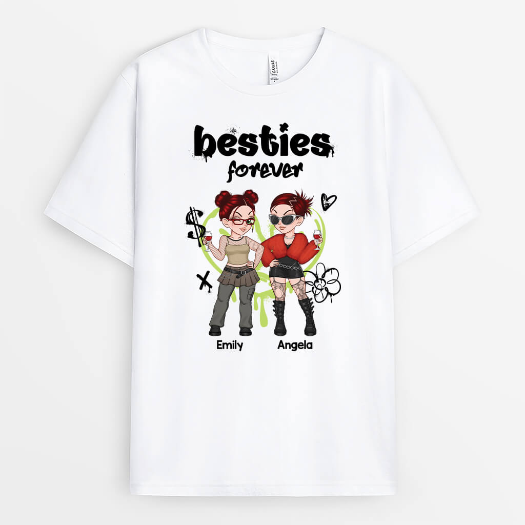 3118AUK1 besties forever t shirt personalised gifts for friends