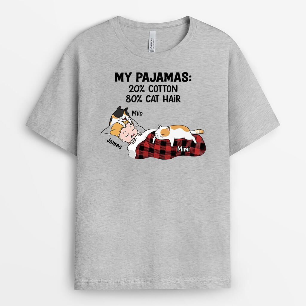 3119AUK2 my pajamas 20_ cotton 80_ cat hair funnyt shirt custom gifts for her