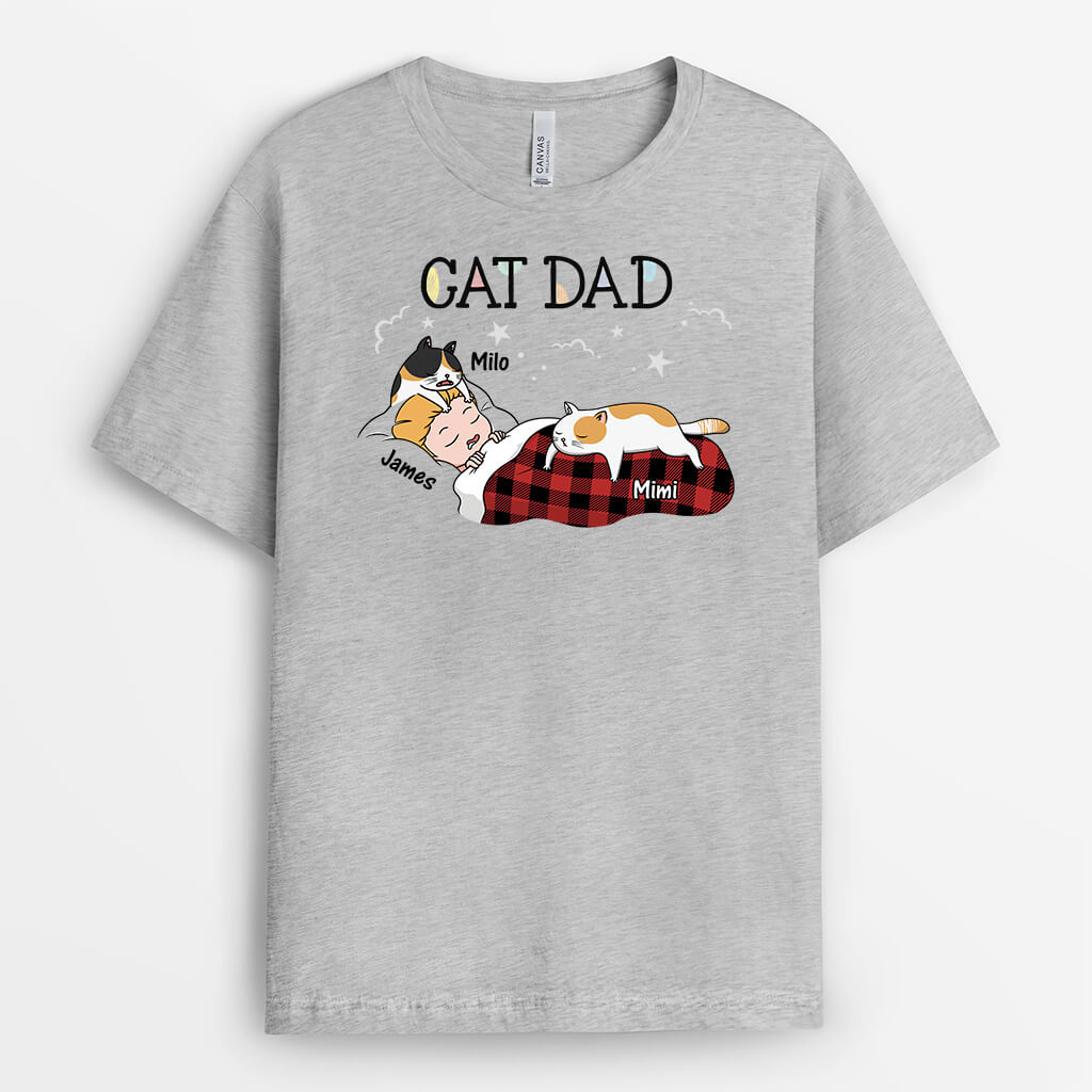 3124AUK2 cat mum sleeping cute t shirt personalised gifts for cat lovers