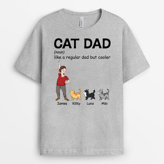 3133AUK2 cat dad like a regular dad but cooler personalised t shirt fot him