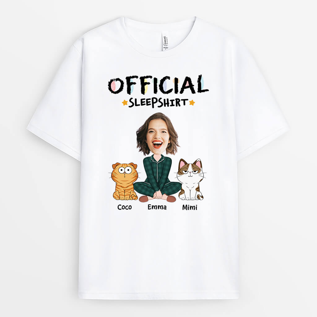 3136AUK1 official sleep shirt personalised gifts for cat mum