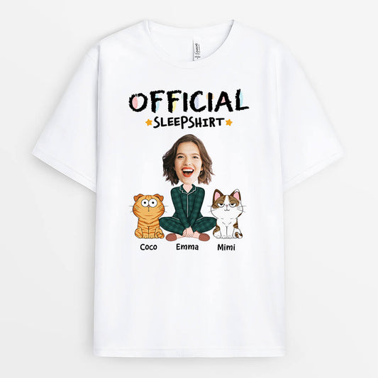 3136AUK1 official sleep shirt personalised gifts for cat mum